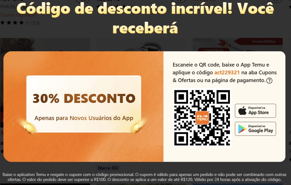 Cupom TEMU para Brasil